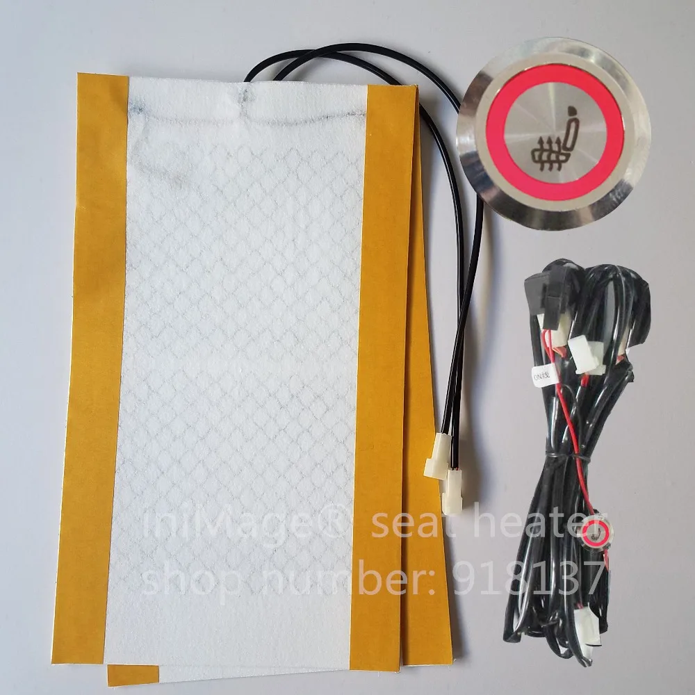 

New Arrival 1 seat install Stainless Universal Round Switch carbon fiber heated pads seat warmer heating auto accessories parts