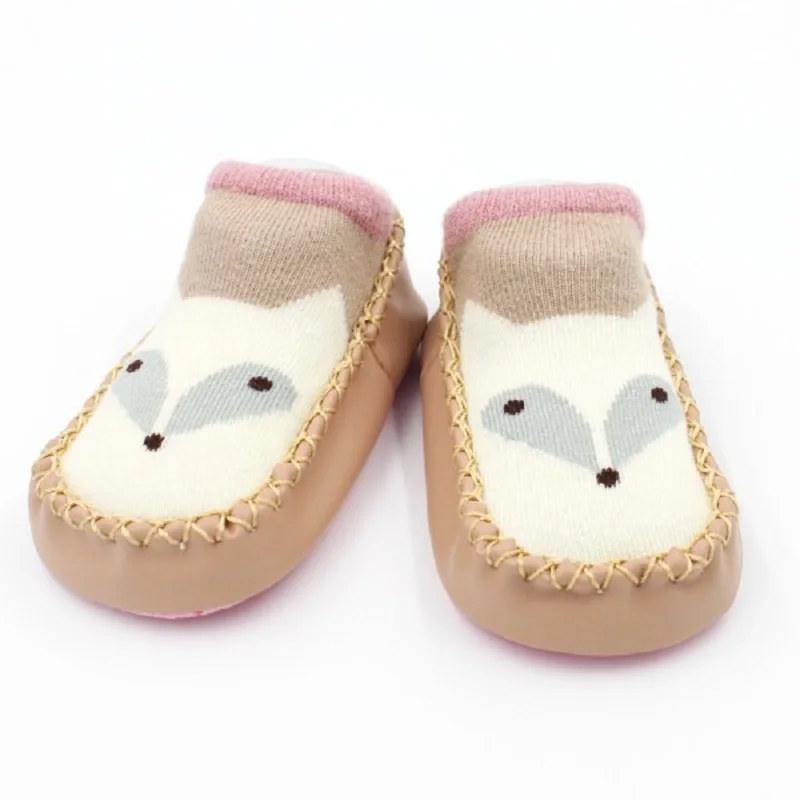 1 пара, детские пинетки, Новое поступление года, нескользящие носки-тапочки с рисунком лисы и Совы милые носки для новорожденных девочек и мальчиков