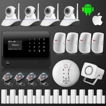 Inglés/Ruso/Español/Chino dispositivo 2016 WiFi GPRS SMS Inicio Casa de Alarma GSM Sistema de Seguridad Kit HD Cámara IP 433 MHz