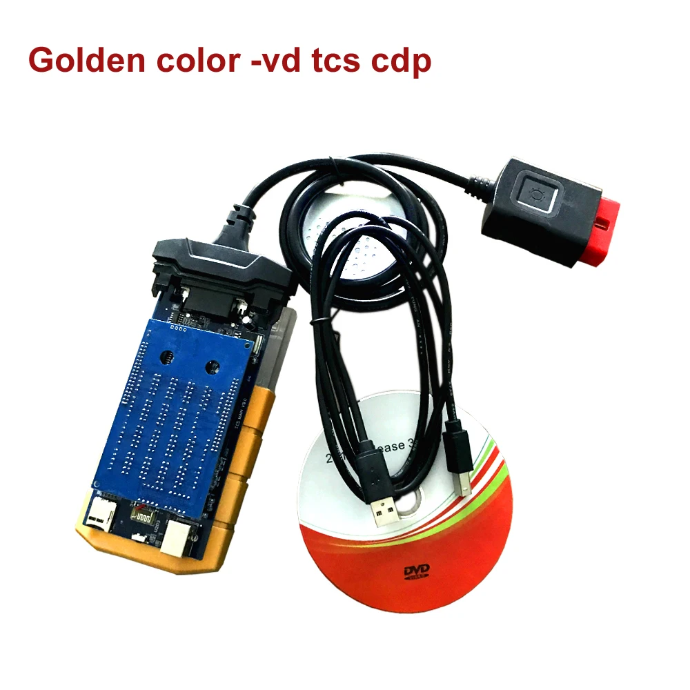 2pcs dhl Free Ship 2016 0 Cd Gold Color New Vci Bluetooth VD Tcs Cdp 