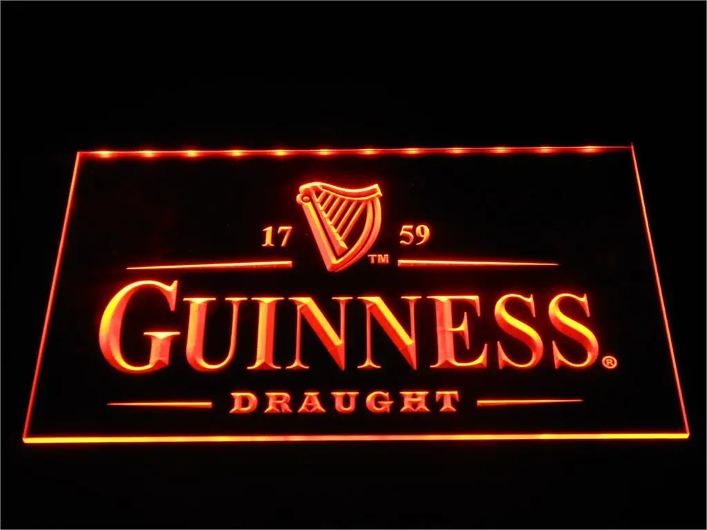A002 Guinness винтажные логотипы пивной бар светодиодный неоновый светильник с