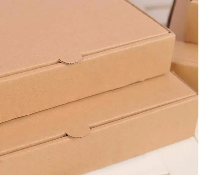 100 шт./лот, коробка для пиццы из крафт-бумаги, без печати, вечерние упаковочные коробки для пищевых продуктов(" 7" " 9" 1")/с логотипом на заказ