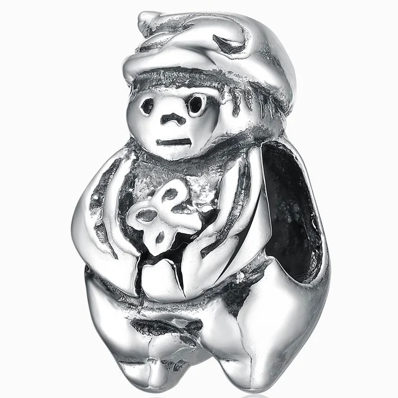 Aceworks S925 Sterling Silver Boy Beads Charms Fashion Fine Jewelry