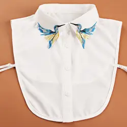 2019 модный накладной воротник от рубашки для съемный для женщин воротники-обманки лацкан рубашка винтажная вышитая горный хрусталь