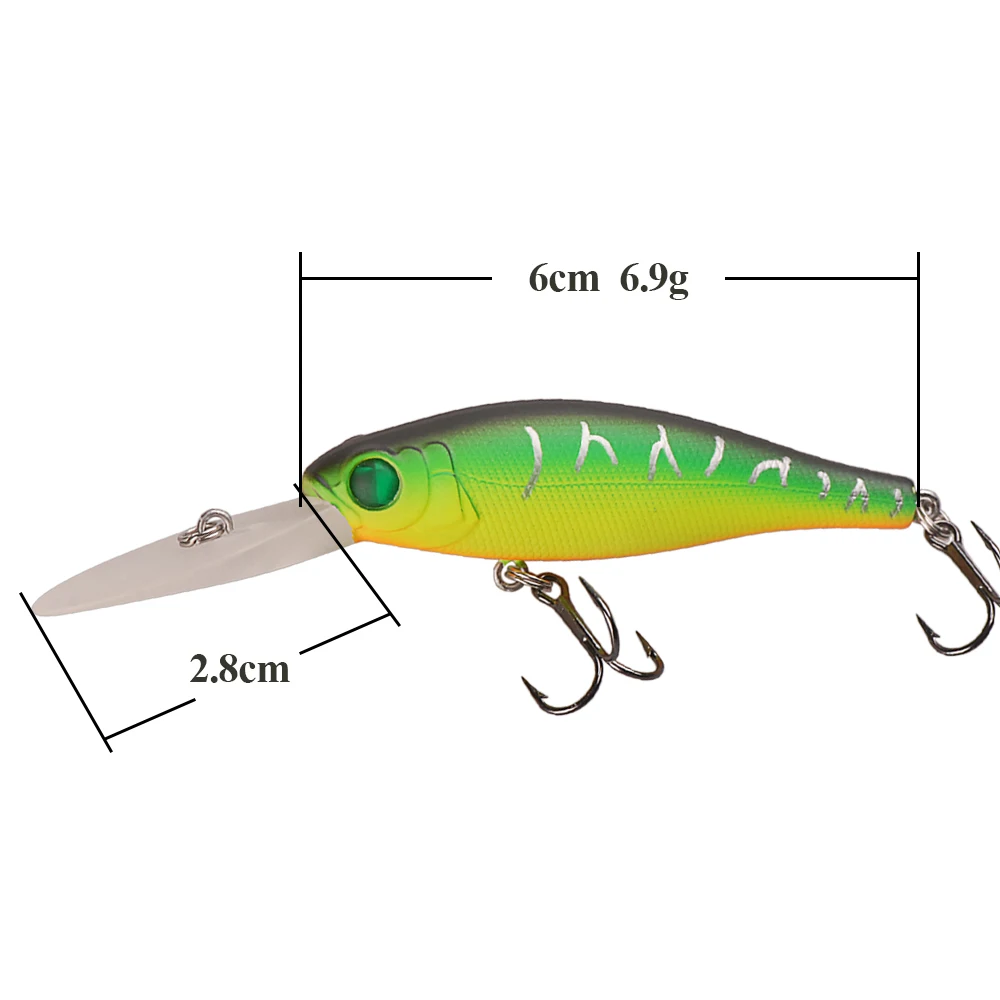 Умная жесткая Приманка Minnow 6 см 9 г плавающая 3 0 м с VMC крючком Isca искусственная Para