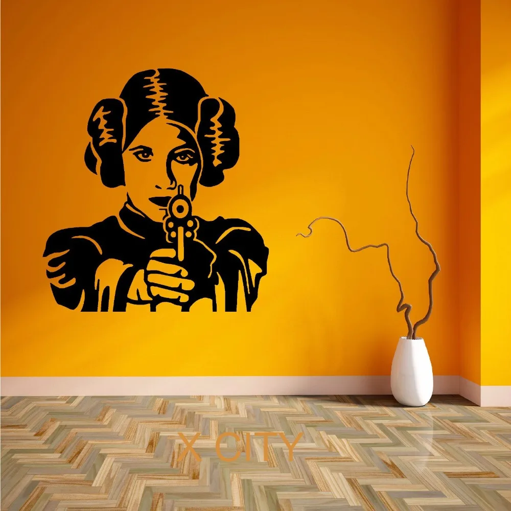 

PRINCESS LEIA STAR WARS Movie Art Wall Decal Sticker Removable Vinyl Transfer Stencil Mural Home Room Decor S M L