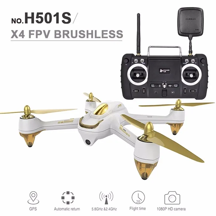 Обновленная версия Hubsan H501S X4 Радиоуправляемый Дрон 5.8 Г FPV-системы 10CH бесщеточный с 1080 P HD Камера GPS Радиоуправляемый квадрокоптер следуй за мной режим дроны