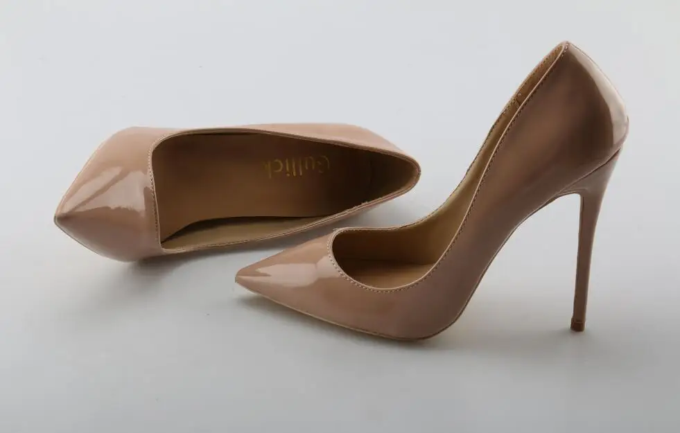 Черные туфли-лодочки из лакированной кожи; модельные туфли на высоком каблуке-шпильке с острым носком; модные офисные женские туфли ярких цветов; модельные туфли для вечеринки; 120 мм