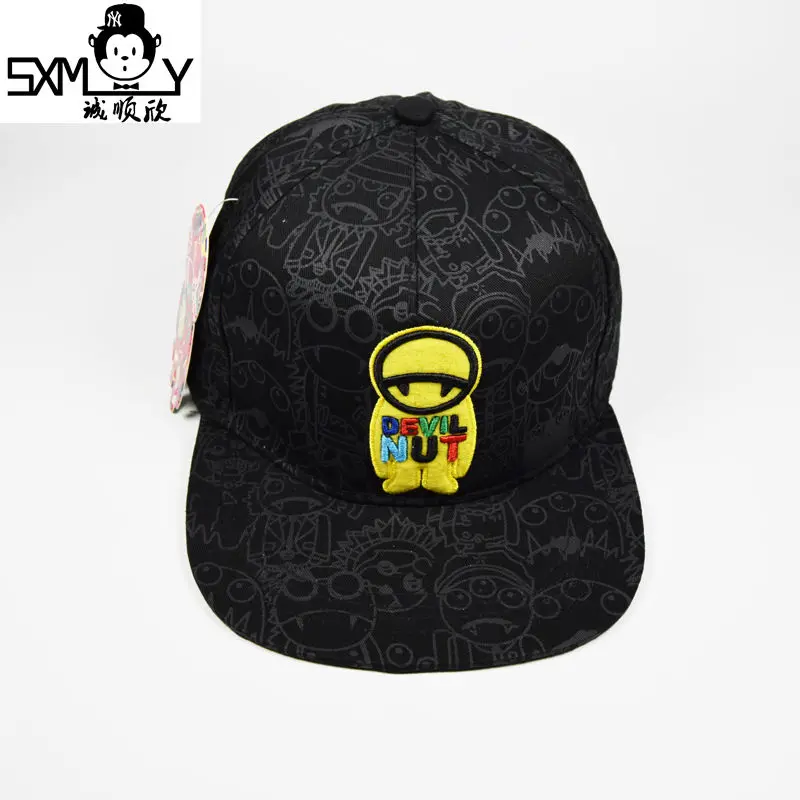 Стиль черные шапки с Мультфильм шаблон пользовательского snapback печати бейсболка для женщин людей спортивная рыбалка cap