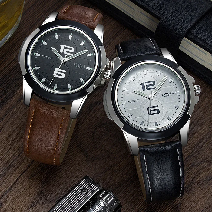 

2018 top brand yazole new quartz watch luxury men's casual fashion watch luminous waterproof men's large dial watch 418