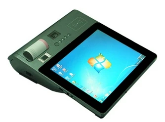 Windowsxp/7/8 os محطة pos مع 9.7 بوصة شاشة لمس مع rfid/psam/wifi/3 جرام/طابعة حرارية/الباركود ماسحة