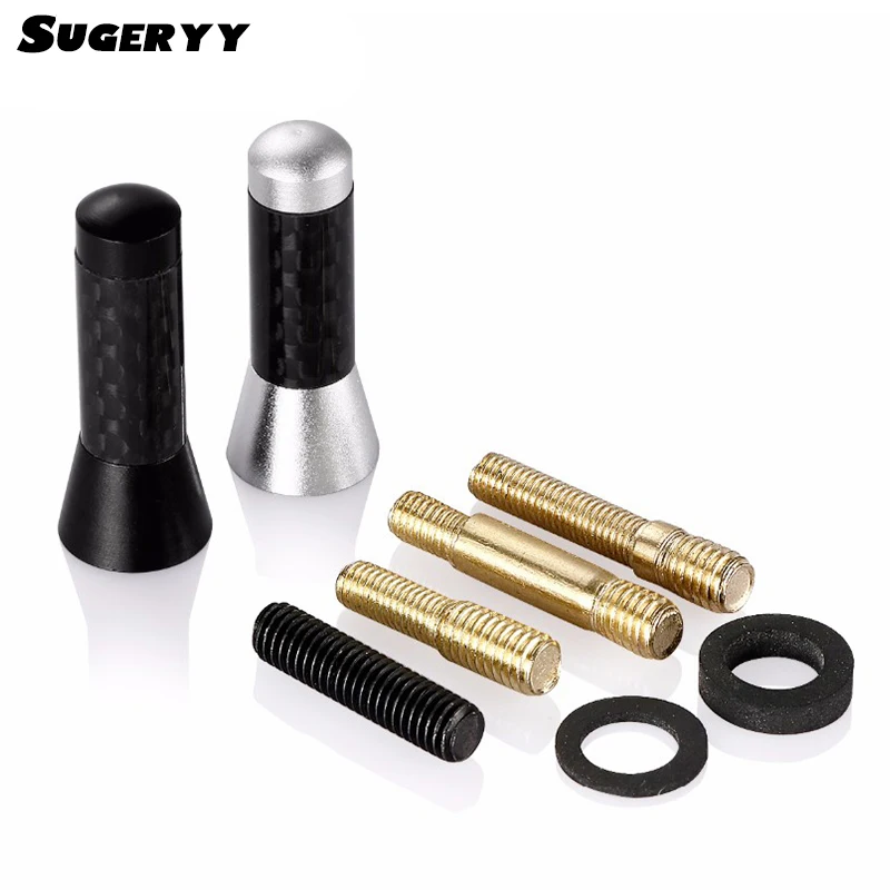 

SUGERYY Universal Mini 3.5cm Car Antenna Carbon Fiber Car Radio Aerial Antenna Short Stubby Mast Antenna Car-Styling