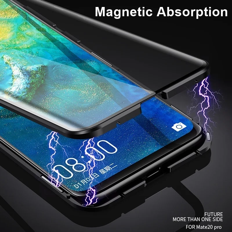 Magnetic Tempered Glass Case For Huawei P30 Pro 360 Protective Cases Double Side Metal Cover For P20 Pro Lite Mate 20 Pro Casa Magnetic Tempered Glass Case For Huawei P30 Pro 360 Protective Cases Double Side Metal Cover For P20 Pro Lite Mate 20 Pro Casa