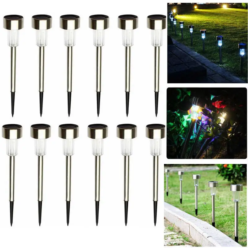 

12pcs Led Solar Light Garden Outdoor Pathway Waterproof LED Solar Powered Lawn Lights Street Landscape Yard Lamp Decoration