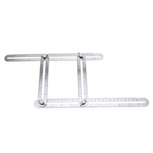 Stainless Steel Protractor Folding Rulers Angle izer Measuring Instrument Template Tool Four sided Woodworking