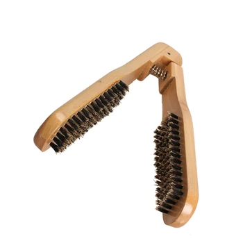 

NEW Hair Straightener Comb Wooden Anti-static DIY Salon Hairdressing Dual-Brush