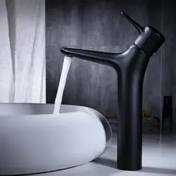 Nordic черный туалетный столик умывальник кран Медь горячей и холодной бассейна бытовой одно отверстие на бортике 2019 Новый