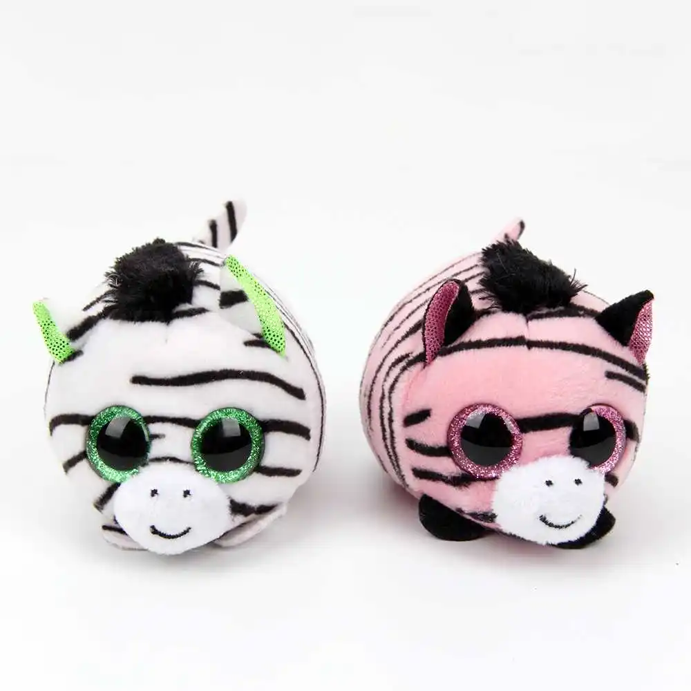 10cm Ty Beanie Boos Big Eyes Plush Toy Doll The Pink Zebra Baby Kids