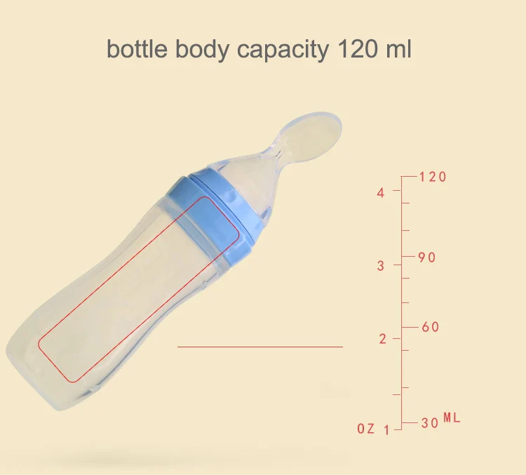 120 мл детская силиконовая Мягкая ложка, рисовая бутылка для пасты с адаптером для сосок, фруктов и овощей, пищевая добавка, посуда