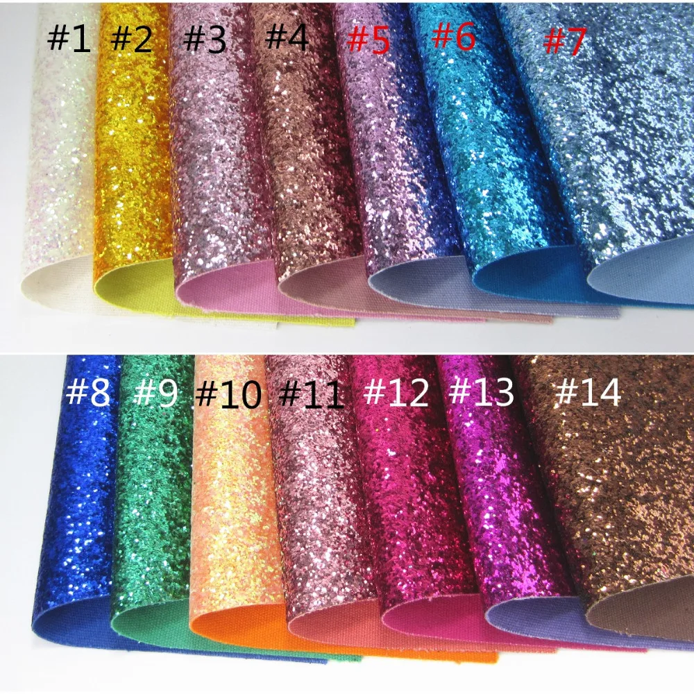 

A4 Sheet 8"x11.8" Chunky Glitter Fabric Leather with same color back For craft Sewing bows DIY 1piece F0375