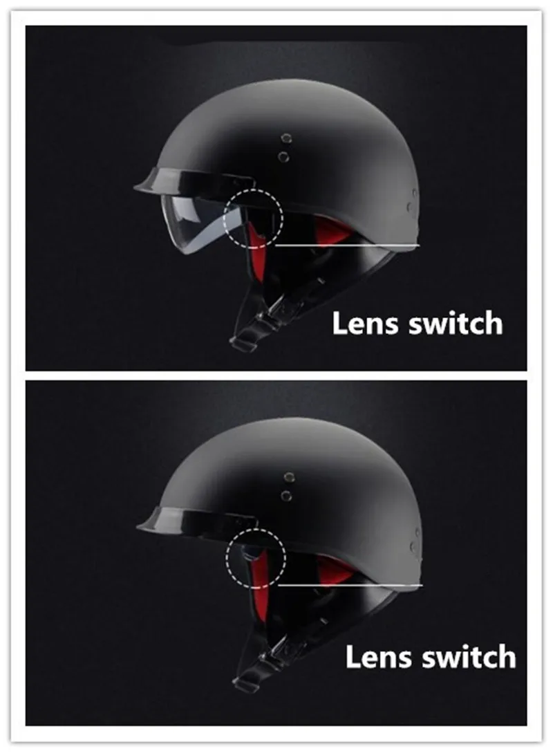 Черный Винтаж moto rcycle шлем с открытым лицом шлем DOT утвержден Половина шлем Ретро moto casco capacete moto ciclistas capacete