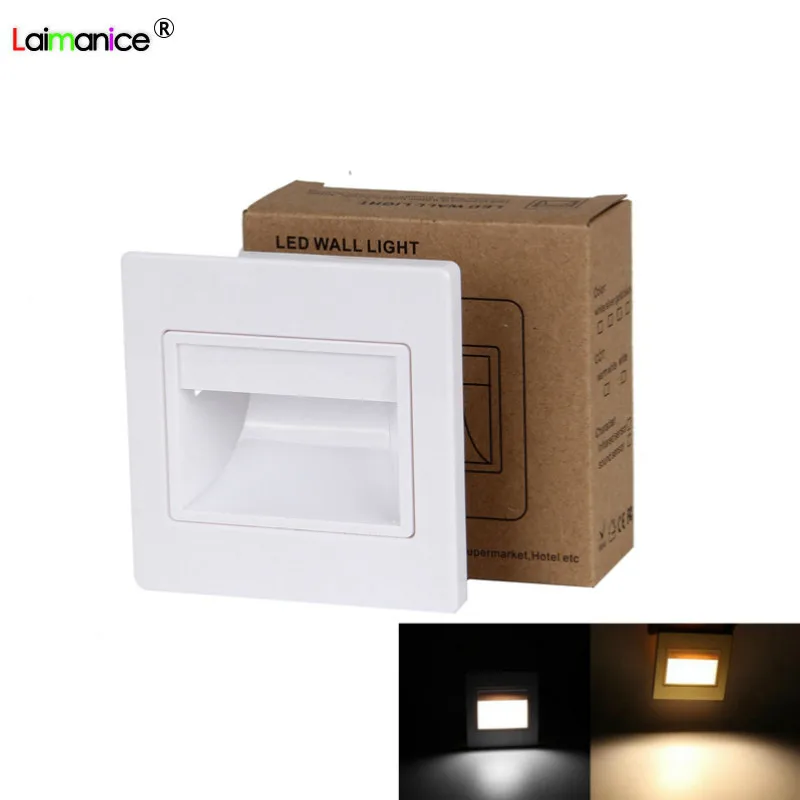 

4 Colors 95 Type 1.5W Recessed LED wall Sconce lamp 110V 220V Recessed Led Stair stairway light LED corridor wall foot light