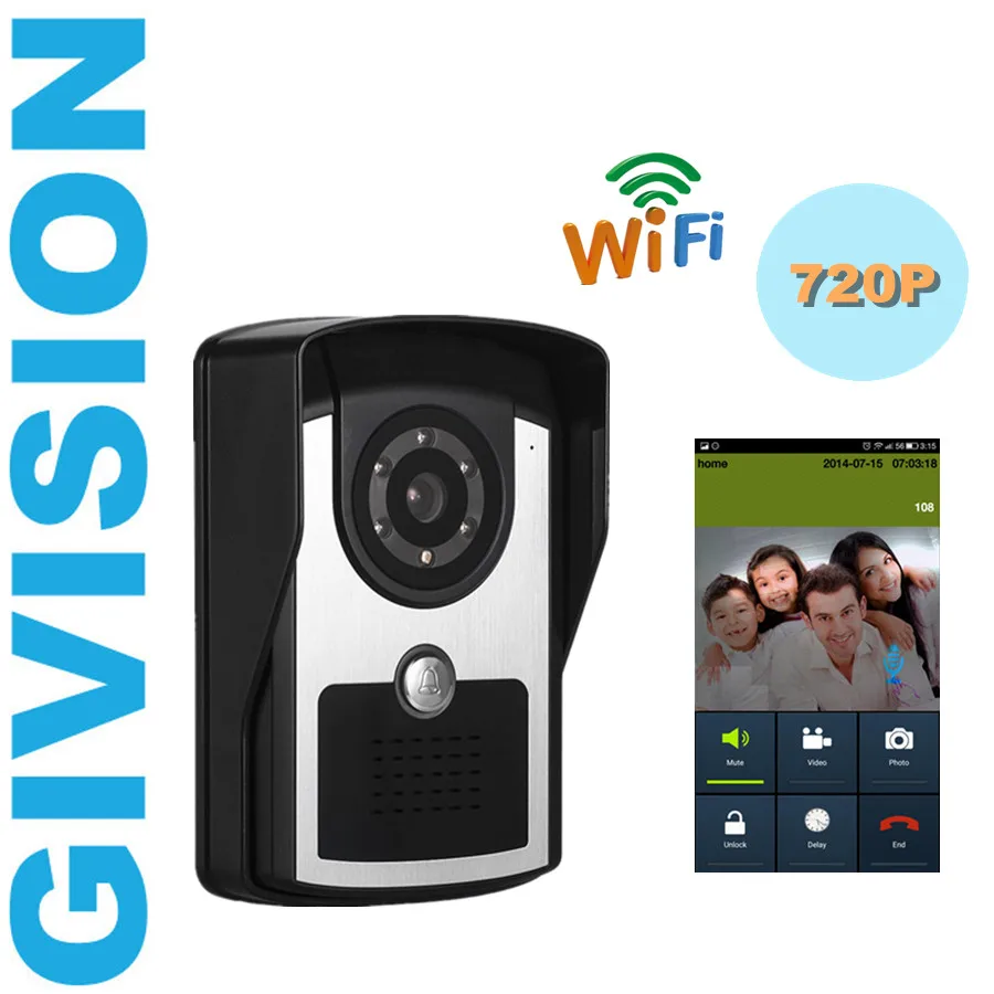 Wireless Video font b Door b font Phone home Intercom system 720P HD 1 0MP Outdoor