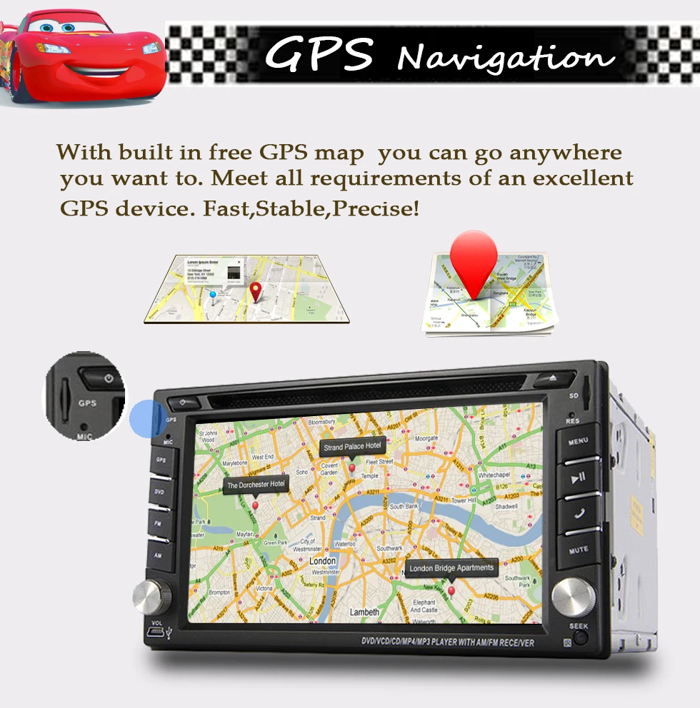 Car DVD Player car styling gps tracker Double din GPS navigation Head Unit  video Car Radio Audio+Free Map+Free Card+Free Camera|free cameras|double  dinhead unit - AliExpress