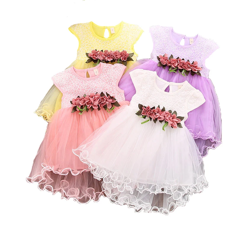 

New 2019 Girls Dress Puff Sleeve Princess Dress Brand Girls Clothes Long Sleeve Summer Kids Dresses For Girls 4 Colors