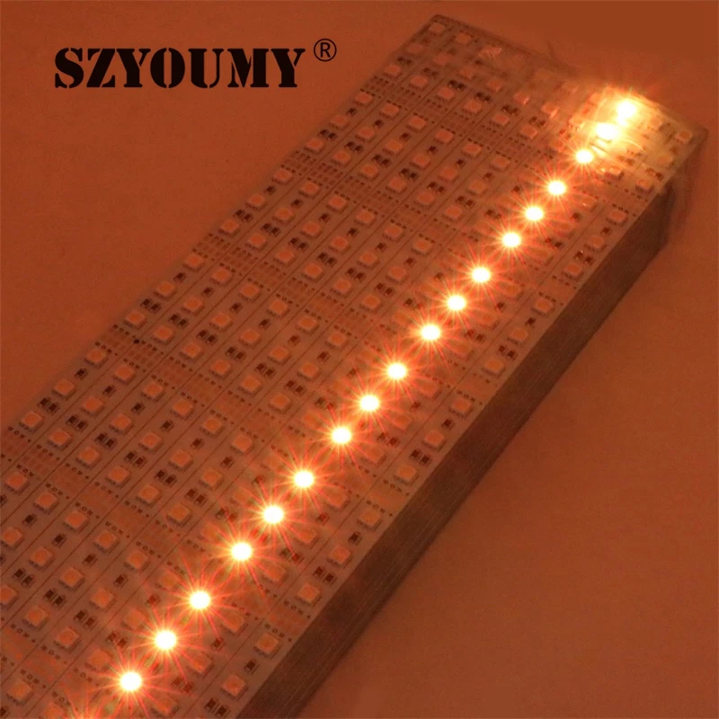 SZYOUMY100pcs/лот 5050 RGB светодиодный фонарь DC12V Водонепроницаемый 50 см x 60x72 СВЕТОДИОДНЫЙ Алюминиевый жесткий Светодиодные ленты светодиодный