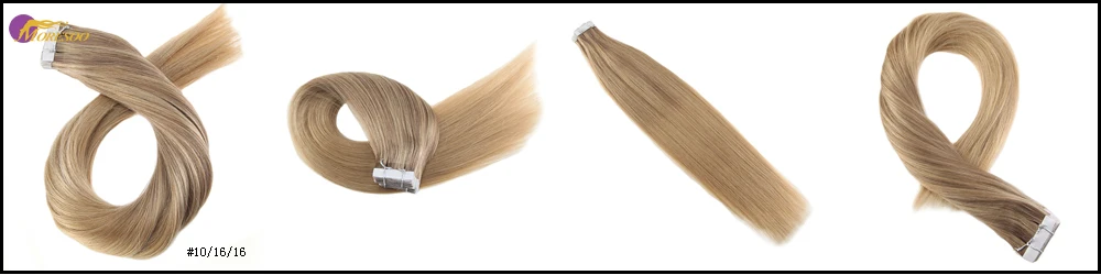 Moresoo Balayage, накладные волосы на ленте, Remy, человеческие волосы, невидимые, на ленте, уток кожи, прямые, 14-24 дюйма, 2,5 г/шт., бразильские волосы