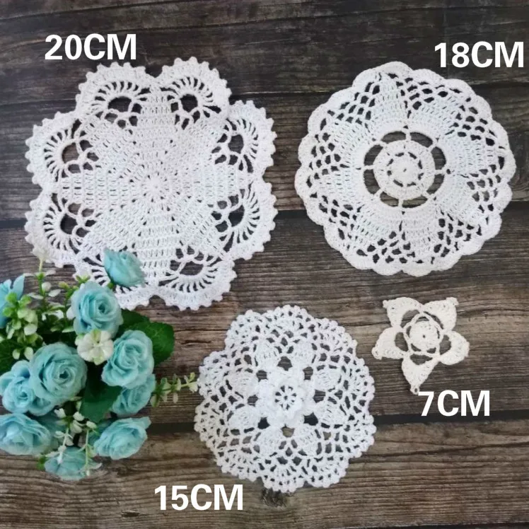 

Vintage White Cotton Lace Glass Coaster Coffee Tea Table Placemat Wedding Dining Cloth Mat Home Kitchen Table Decor Pad 4Style