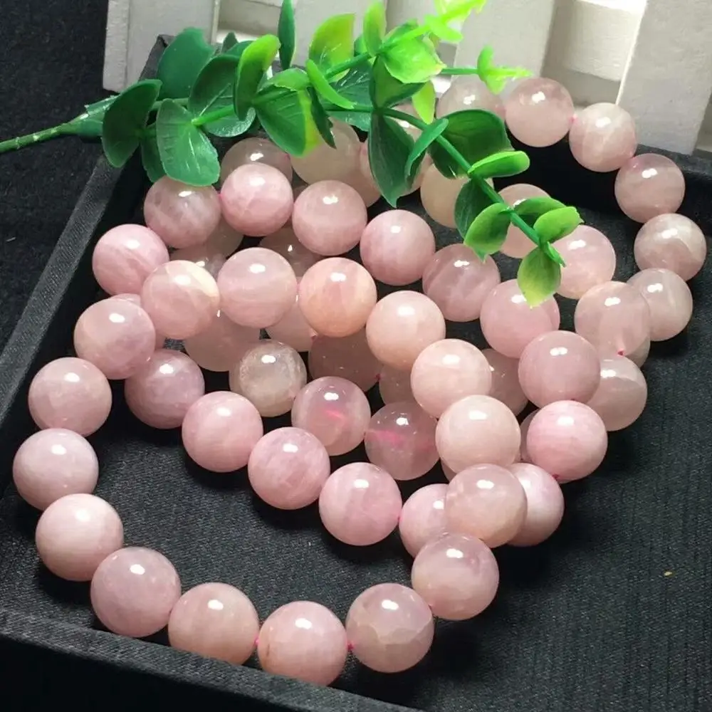 

Natural Madagascar Rose Quartz Crystal Stretch Beads Bracelet 13mm AAA