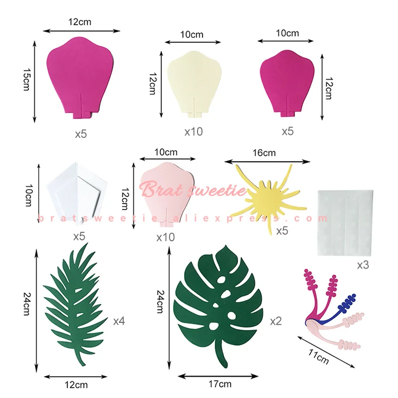 Фламинго вечерние DIY поддельные бумажные цветочные искусственные цветы набор для лета Гавайские день рождения стены Свадебные украшения для вечеринок