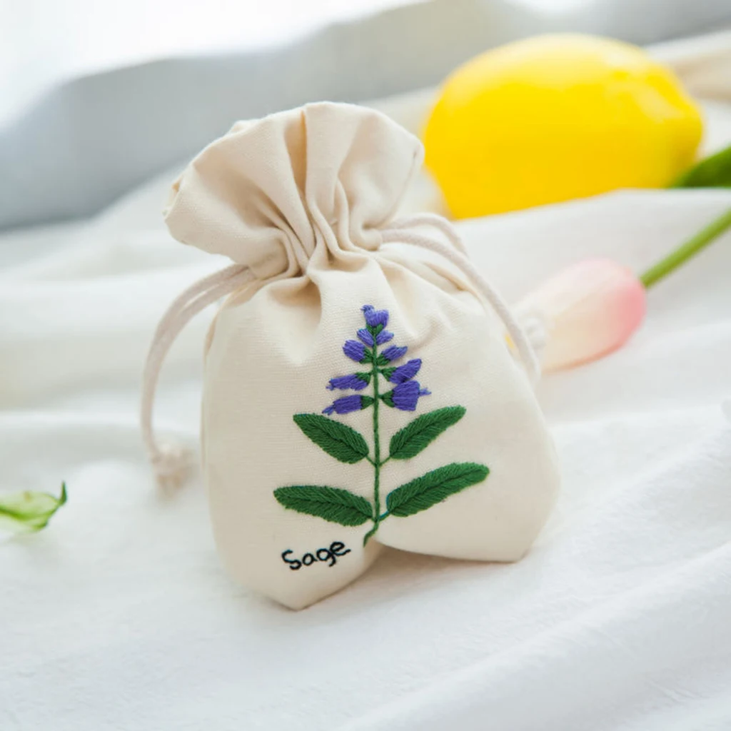 DIY Embroidery Cross Stitch Kit Pouch Canvas Drawstring Bag Handmade Needlework