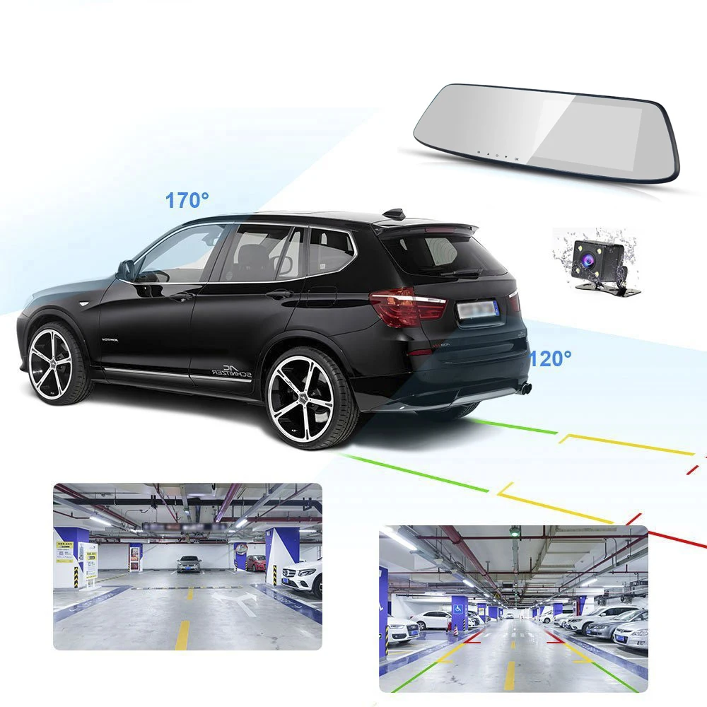 Smart 4.7 inch Touch Car Dvr rearview mirror 1296P FHD IPS car driving video LDWS car reverse image dual lens G-sensor DVRs Smart 4.7 inch Touch Car Dvr rearview mirror 1296P FHD IPS car driving video LDWS car reverse image dual lens G-sensor DVRs