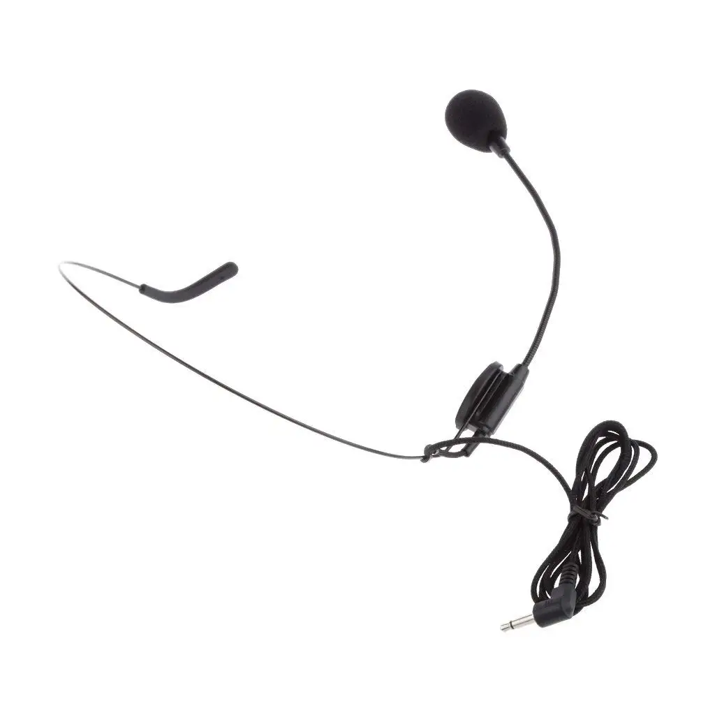Back Electret Unidirectional Headband Microphone With Plug With Flexion