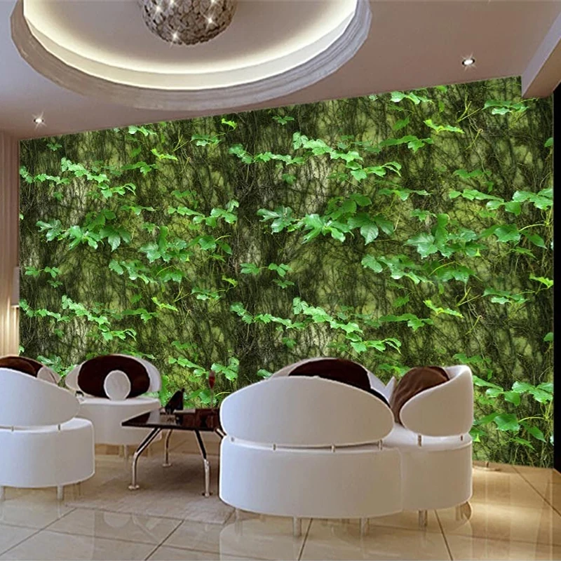 Пользовательские 3D Фото Обои Зеленый лист скалолазание Тигр лоза Абстрактное Искусство Настенная живопись задний план декор настенные наклейки на стене обои