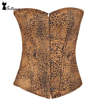 

Leopard Corset Overbust Lace Up Boned Waist Trainer