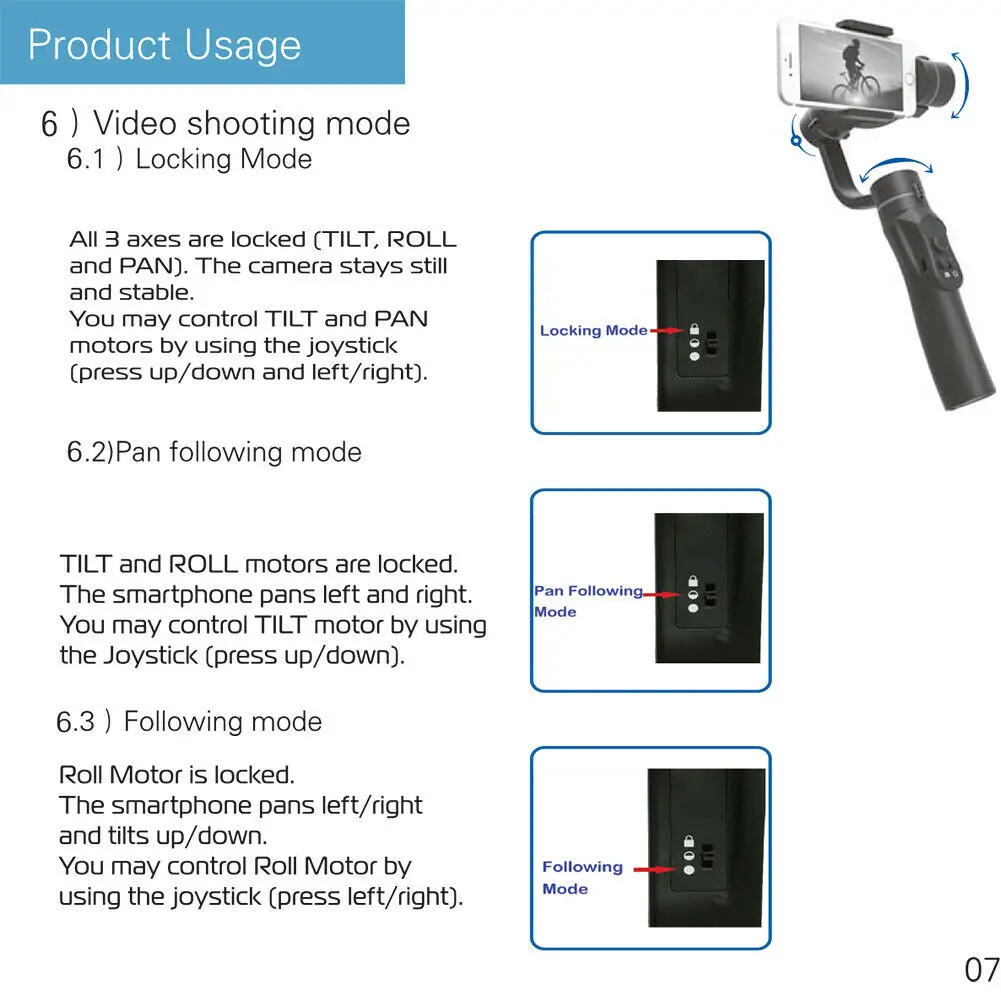  Great H4 Smooth Handheld Smartphone Gimbal Stalilizer Portable for iPhone Andriod Mobile Phone TU-s