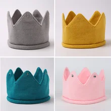 

2022 Crown Baby Hat Photography Props Autumn Winter Knit Newborn Baby Girl Boy Hat Turban Infant Toddler Beanie Cap Casquette