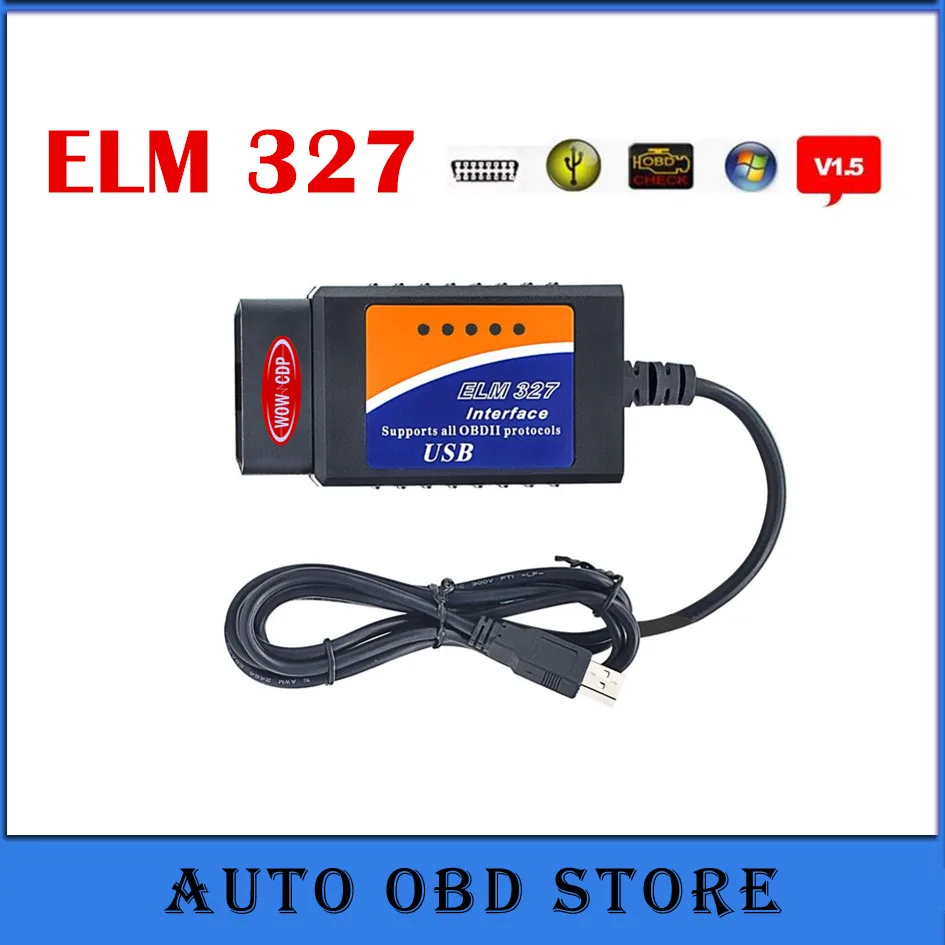 

New arrival OBD/OBDII scanner usb elm 327 V1.5 car diagnostic interface scan tool ELM327 USB supports all OBD-II protocols
