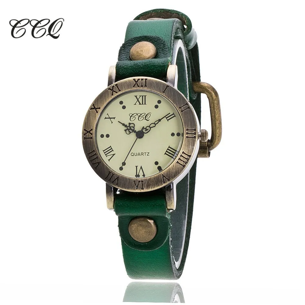CCQ брендовые винтажные наручные часы из коровьей кожи, модные женские часы-браслет, повседневные кварцевые часы, Relogio Feminino, подарок