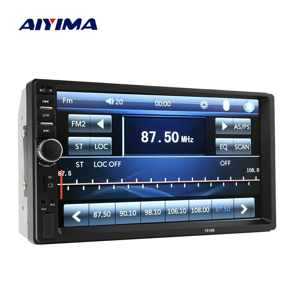 

AIYIMA 2 Din MP5 Player Bluetooth Multimedia Video 7" Touch Screen Music Player HD Digital Display FM USB TF AUX With Camera