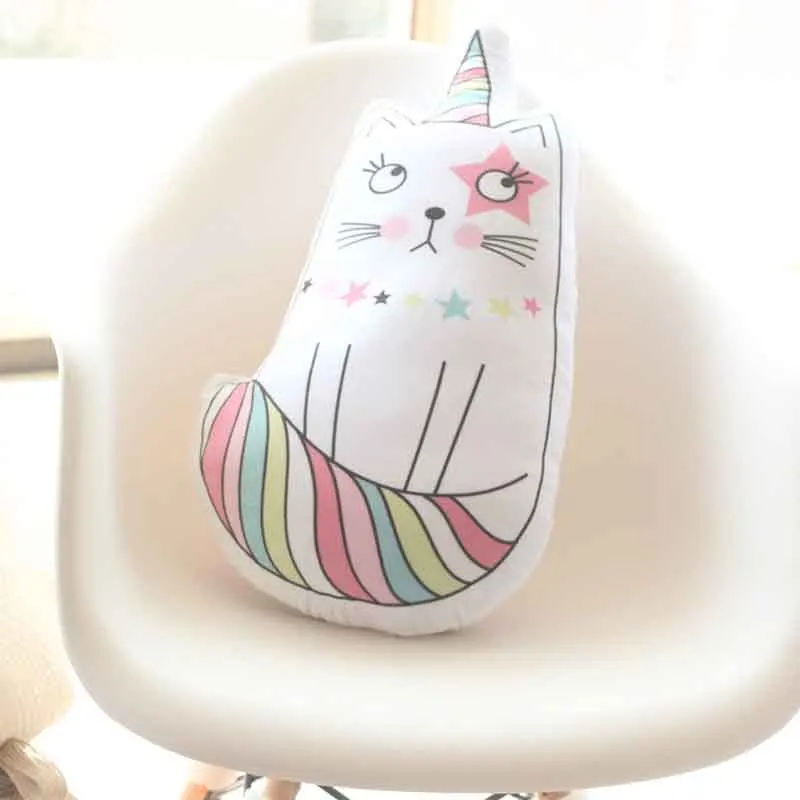 Kawaii/плюшевая игрушка в виде единорога, мягкая плюшевая подушка в виде мороженого, мягкая кукла в форме кошки, украшение для детской спальни, Детские Подарочные игрушки - Цвет: 60cm cat