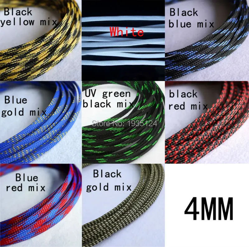 20M Good Quality 4mm Sheathing Auto Wire Harnessing Braided Cable