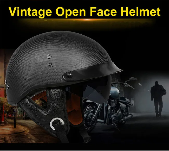 Бренд VCOROS, Ретро стиль, карбоновое волокно, с открытым лицом, мотоциклетный шлем, Ретро стиль, мотоциклетный шлем, круиз, КАСКО, мото скутер, мужской шлем в горошек