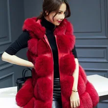 Autumn Winter New Skinny Part Hooded Vest 2016 Removable Sleeve Stitching Jacket Stable Free Fake Fox Fur Coat Lpc16 Z25