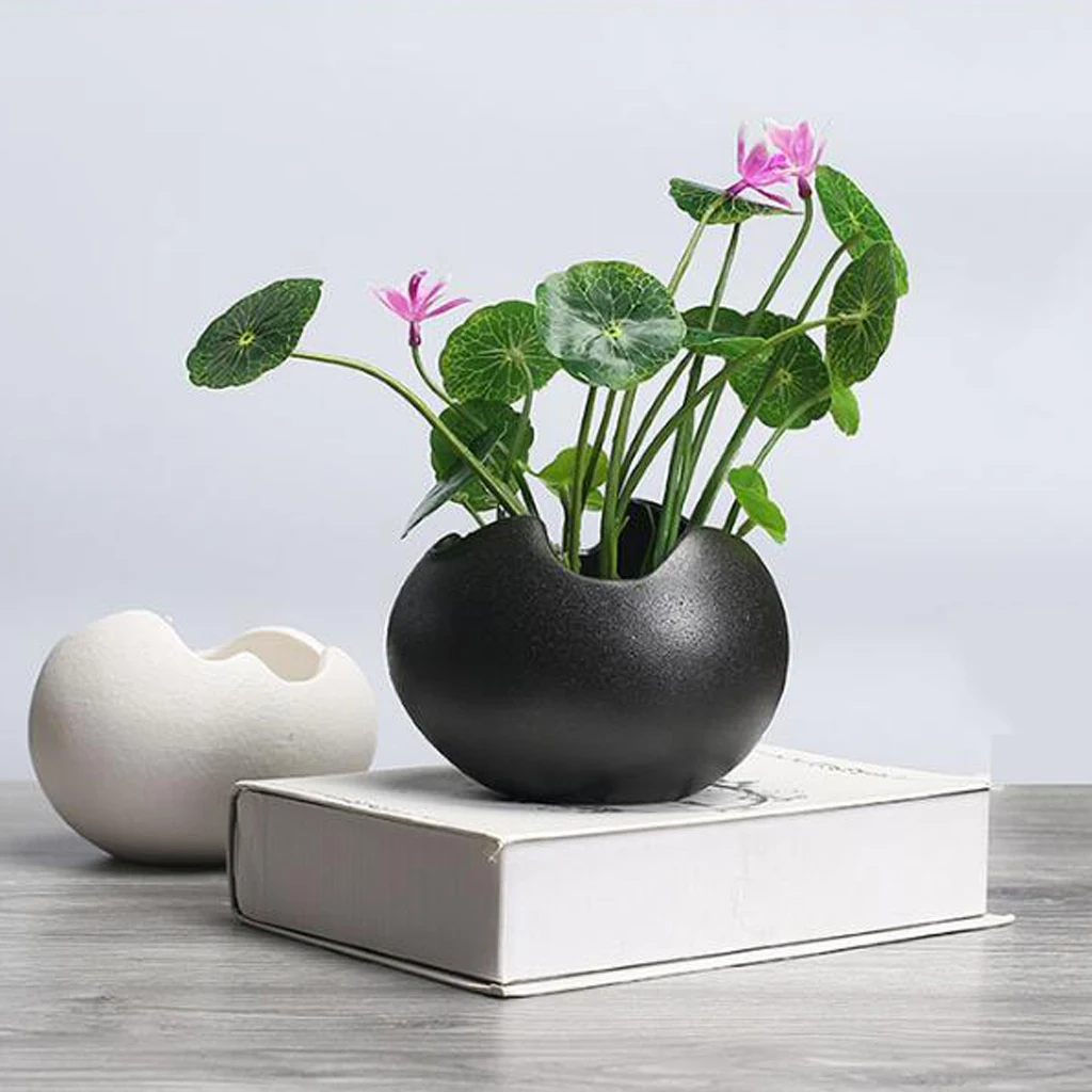 2pcs European Style Vintage Hydroponics Flower Succulent Nursery Black&White Garden Pots & Planters Home Docoration