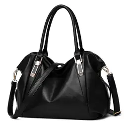 Мягкие из искусственной кожи Для женщин сумочка, сумка девушки посланник большой мешок Повседневное Для женщин Сумка Черный